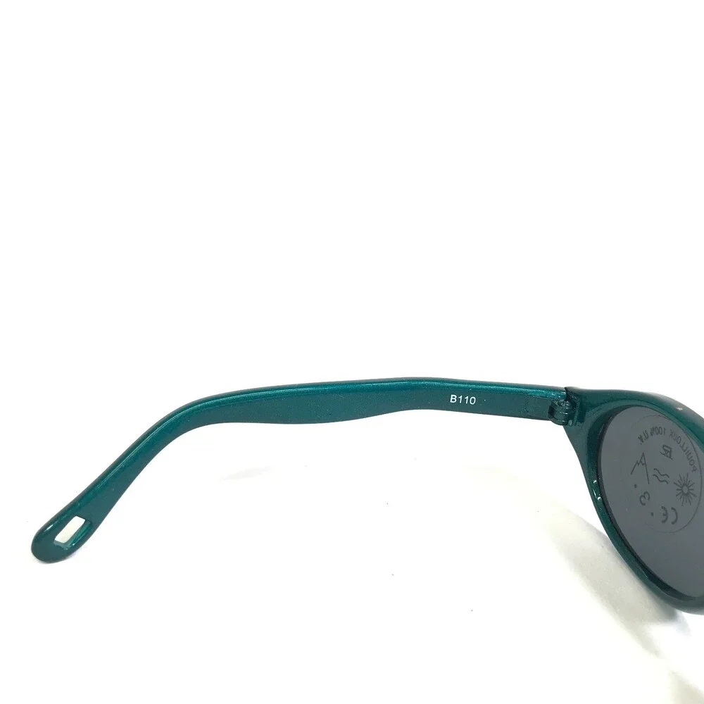 Vuarnet Kids Sunglasses B110 Blue Green Round Frames with Blue Lenses 28-15-105